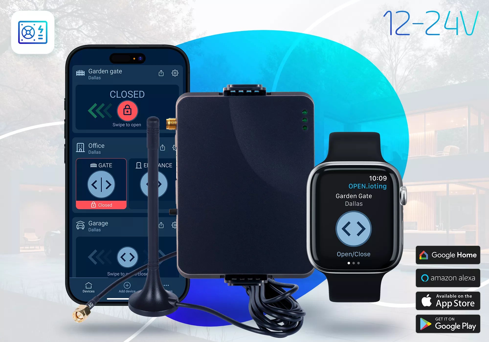 OPEN.ioting POWER 12-24V smart gate opener